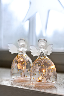Weihnachtsdekoration LED Engel, 8cm, 2er Set